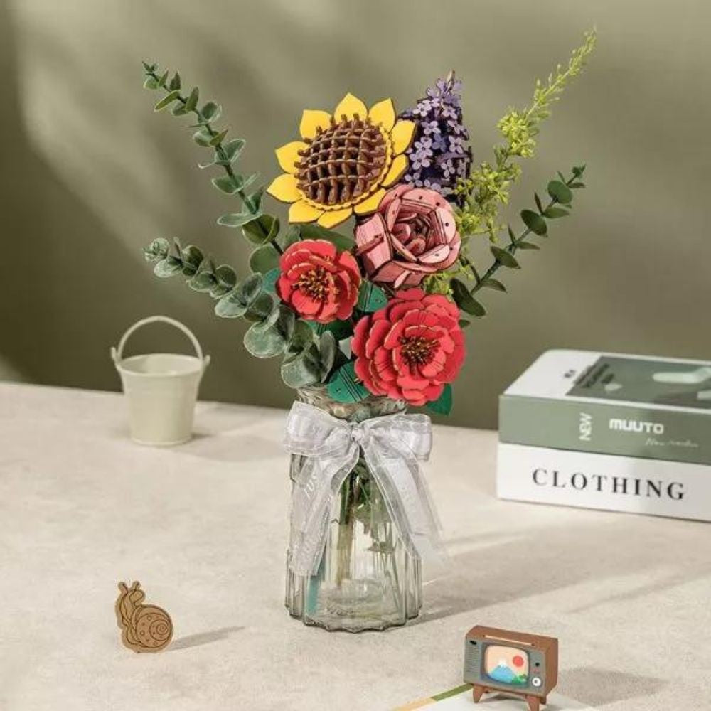 Robotime Puzzle 3d Ramo De Flores De Madera Tw01h Rowood