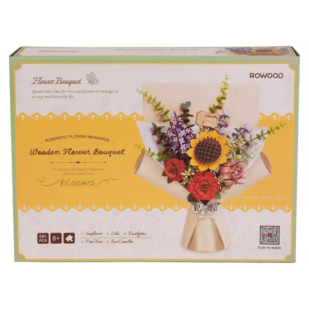 Robotime Puzzle 3d Ramo De Flores De Madera Tw01h Rowood