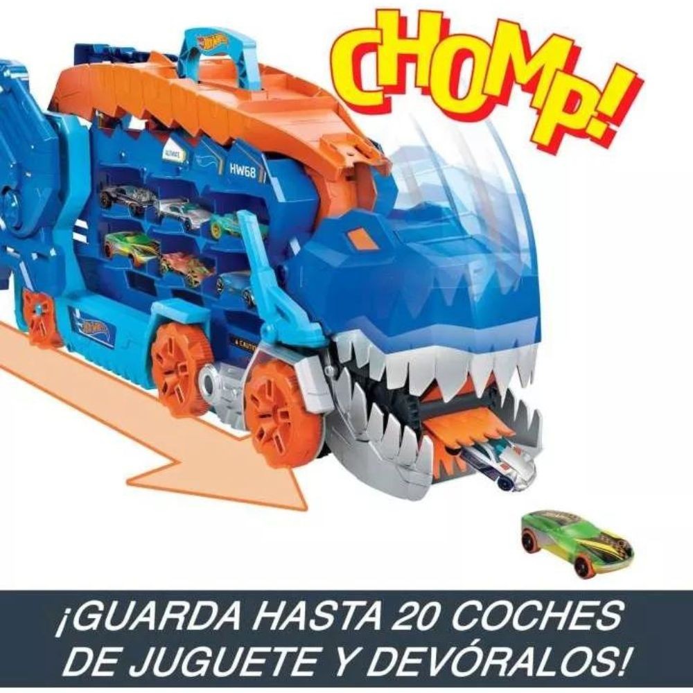 Hotwheels City Pista Super Remolque De T-rex Hng50 Mattel