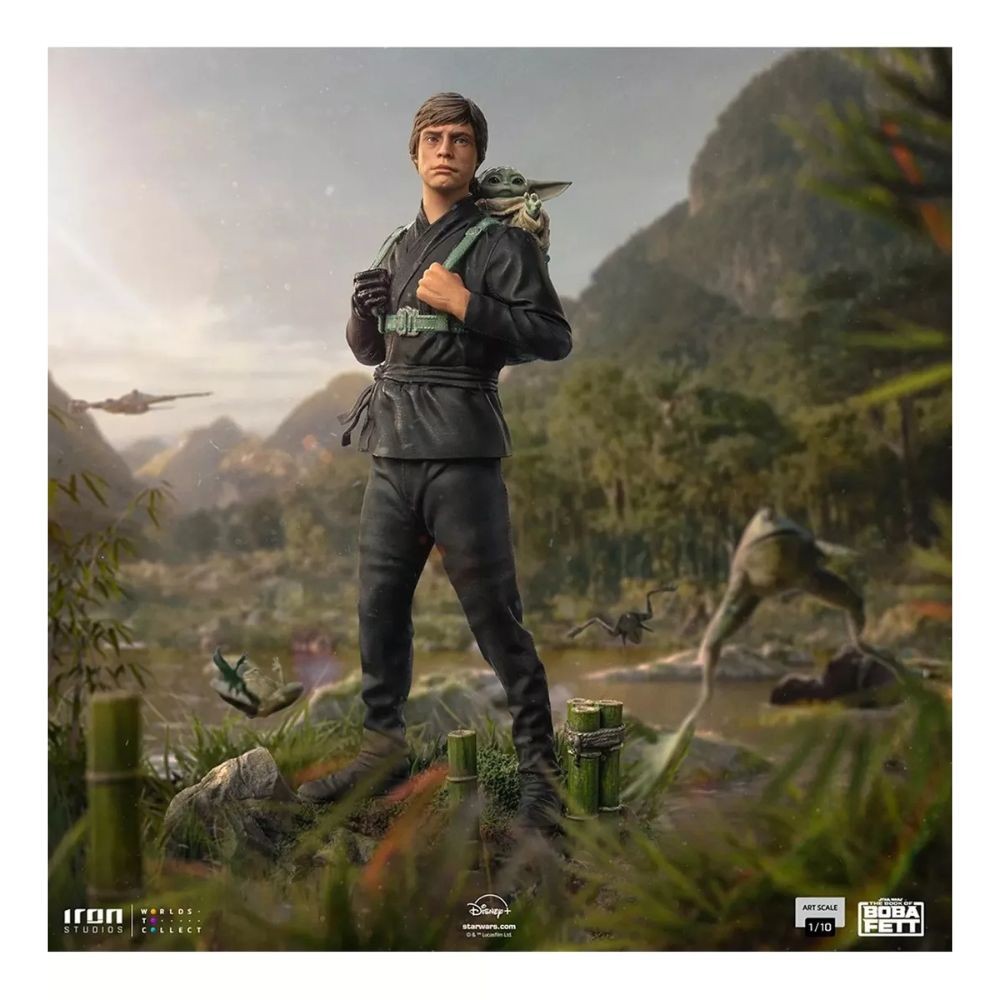 Luke Skywalker Y Grogu Entrenando, Ver. Figura De Acción Con Forma De Estatua, Libro De Boba Fett, Escala 1/10, Iron Studios De Iron Studios