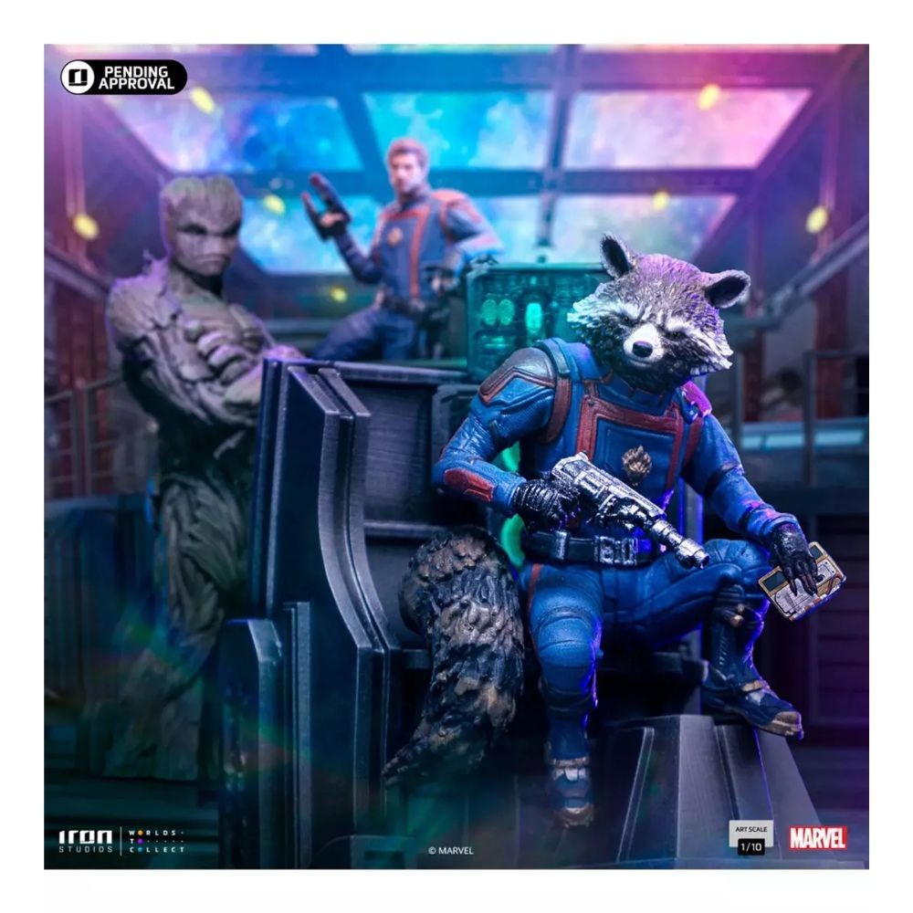 Figura De Acción Rocket Raccoon De Iron Studios