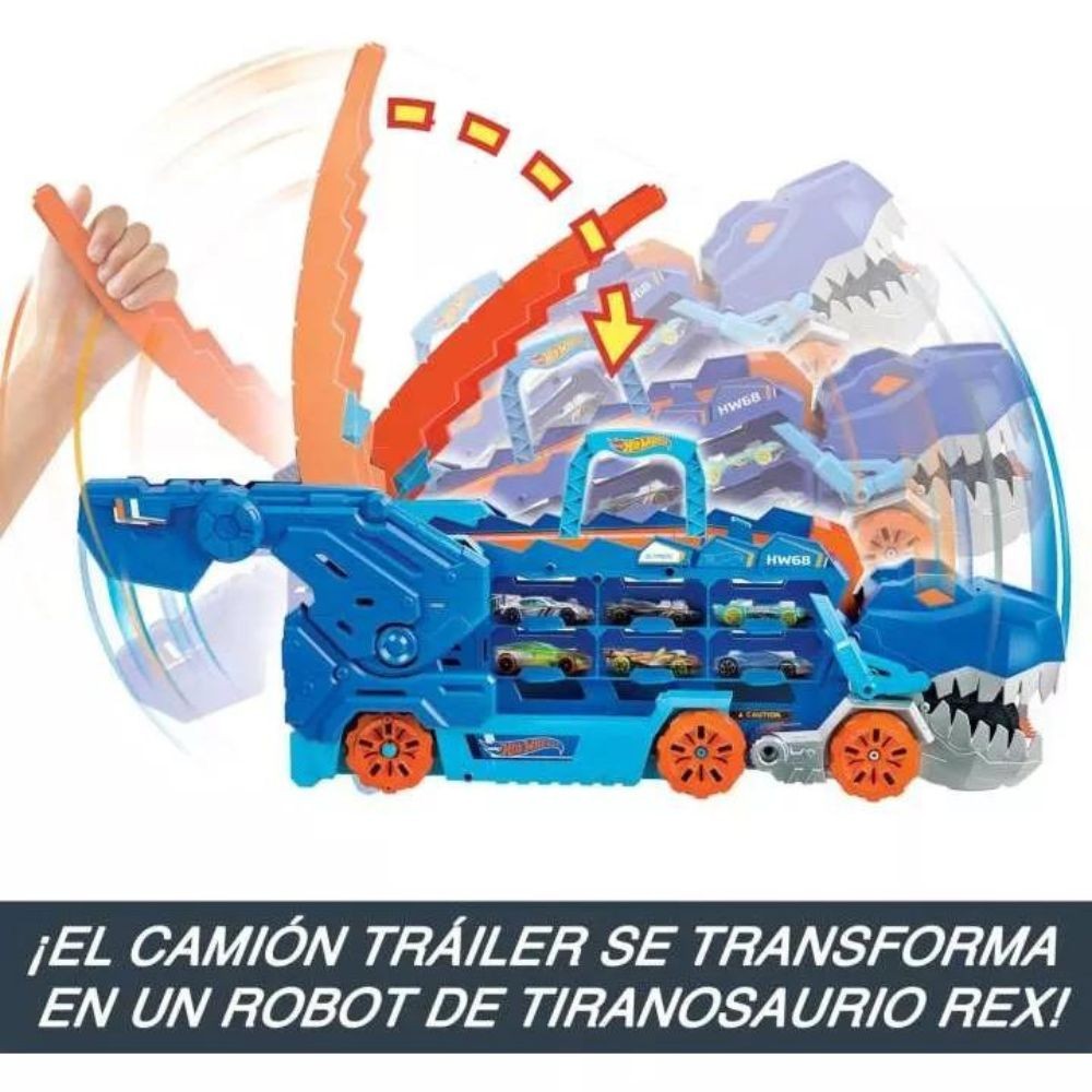 Hotwheels City Pista Super Remolque De T-rex Hng50 Mattel