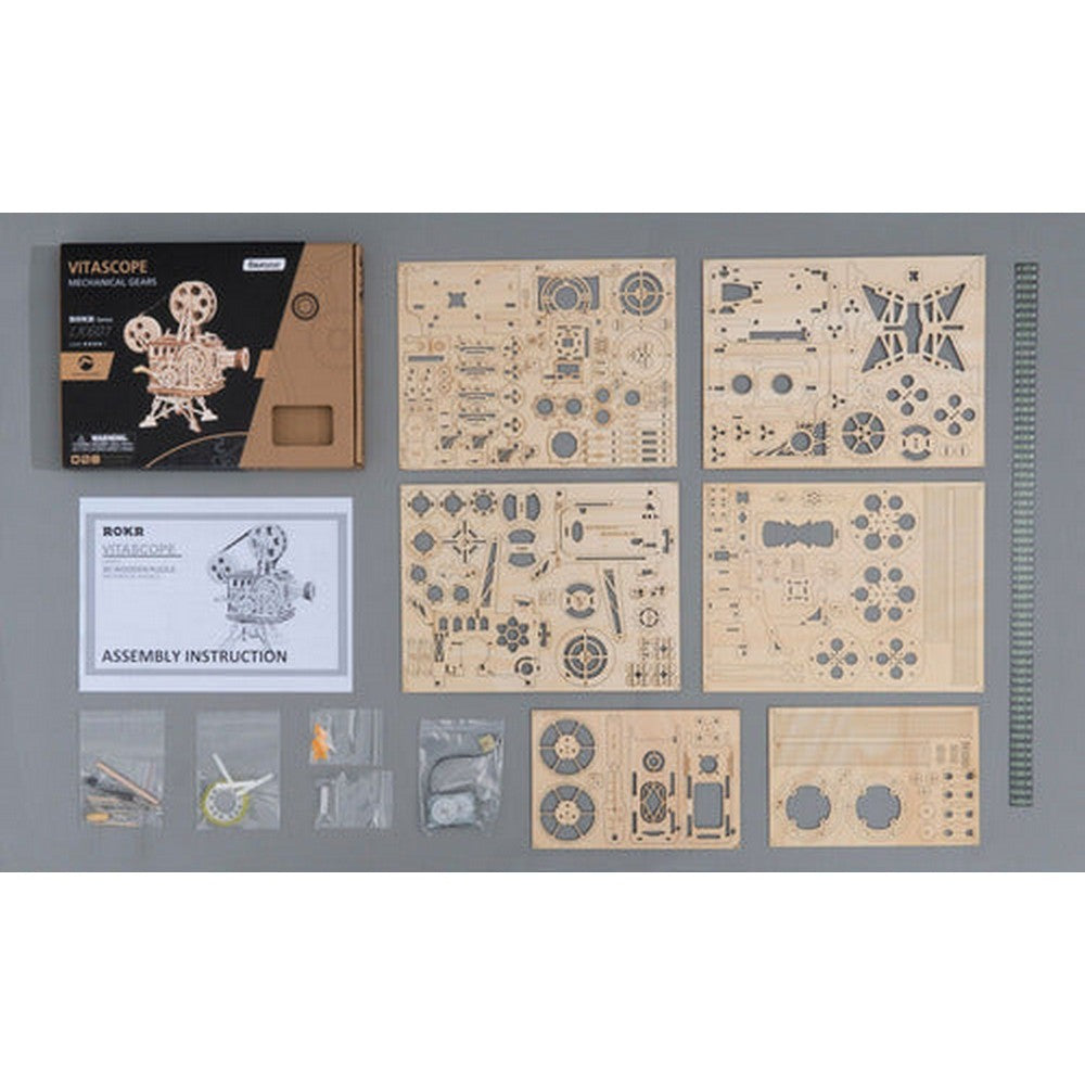 Robotime Puzzle 3d Vitascopio Proyector Películas Lk601 Rokr