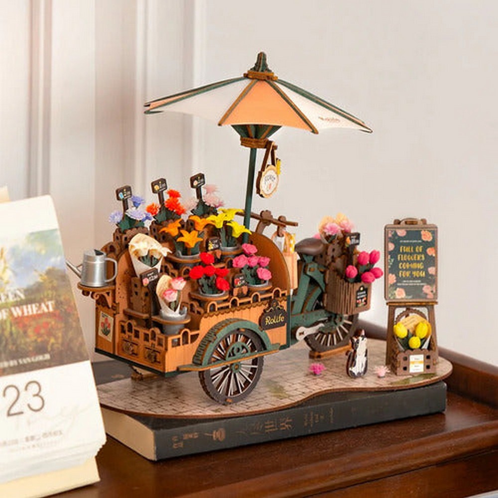 Robotime Puzzle 3d Carro De Flores Tgs03 Rolife