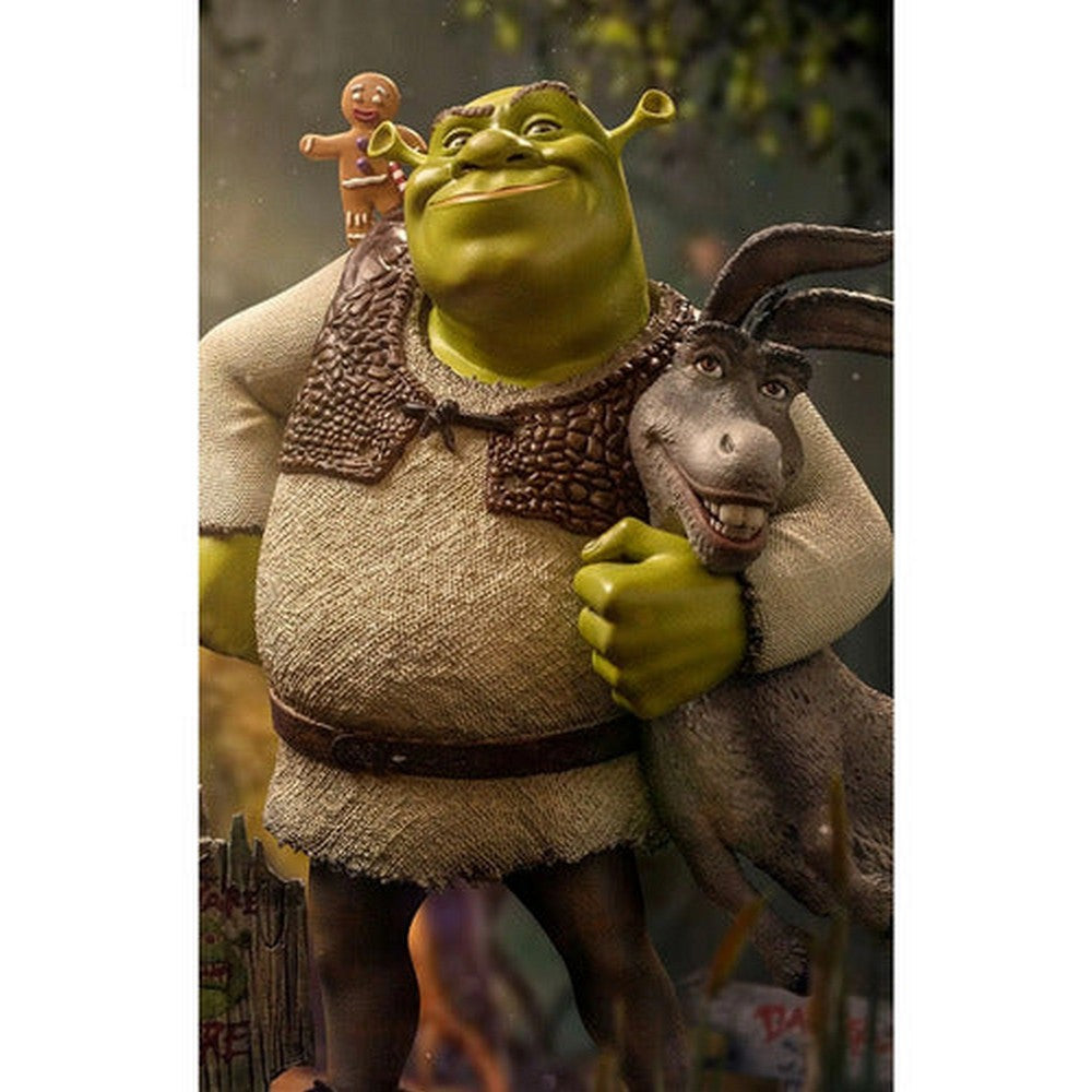 Figura De Acción Shrek, Burro Y El Hombre De Jengibre De Iron Studios Bds Art Scale 1/10
