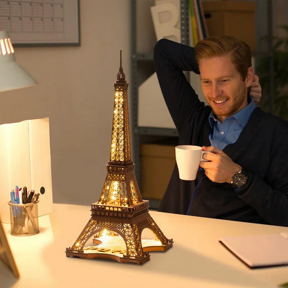 Robotime Puzzle 3d Noche De La Torre Eiffel Tgl01 Rolife