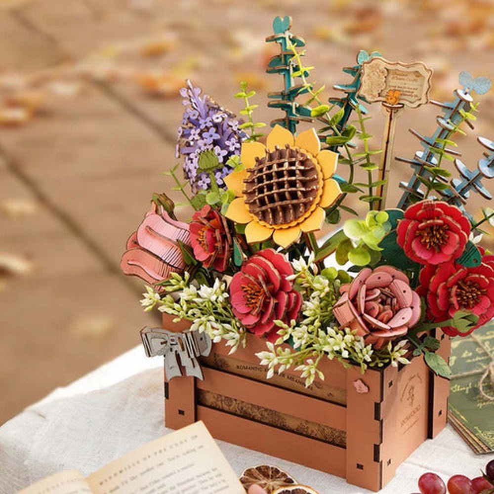 Robotime Puzzle 3d Caja De Flores Tw02h Rowood