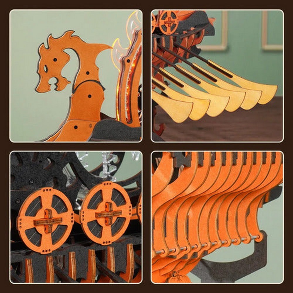 Robotime Puzzle 3d Barco Dragon Vikingo Lk802 Rokr