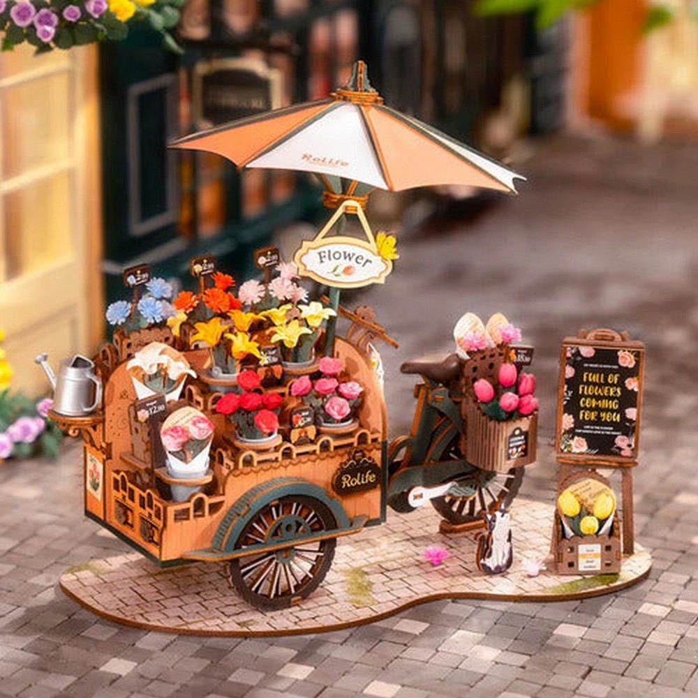 Robotime Puzzle 3d Carro De Flores Tgs03 Rolife