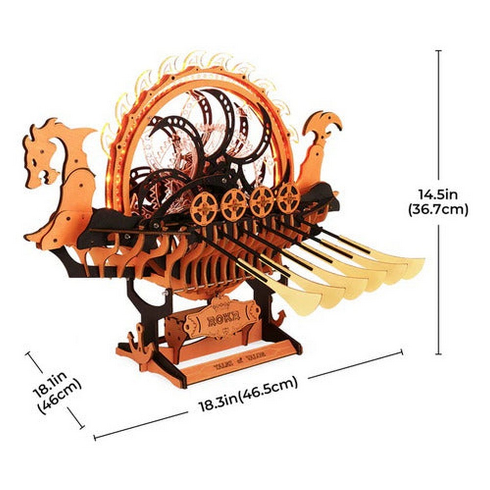 Robotime Puzzle 3d Barco Dragon Vikingo Lk802 Rokr