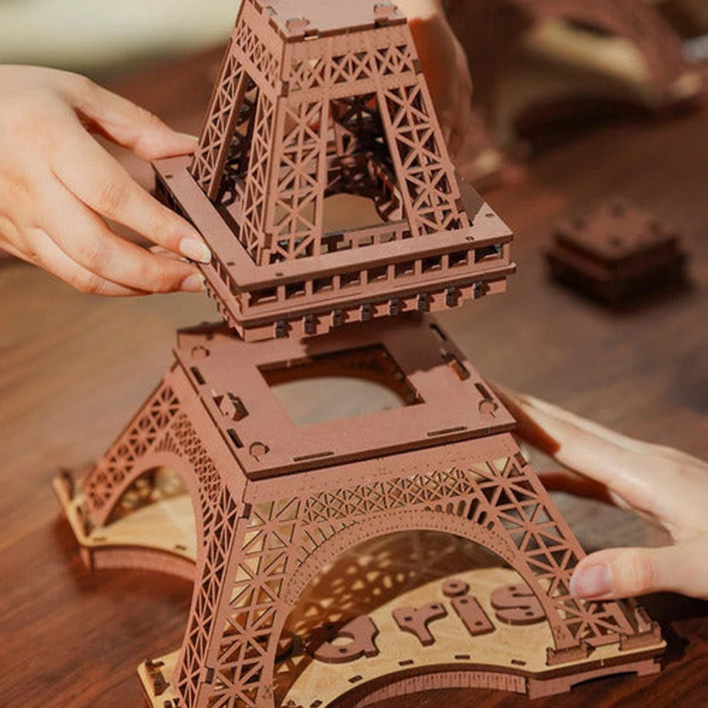 Robotime Puzzle 3d Noche De La Torre Eiffel Tgl01 Rolife