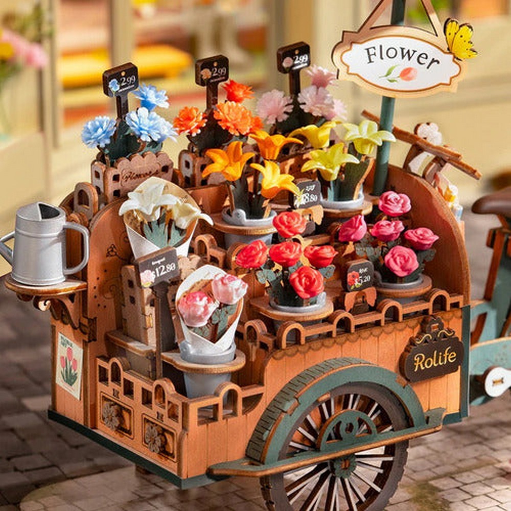 Robotime Puzzle 3d Carro De Flores Tgs03 Rolife