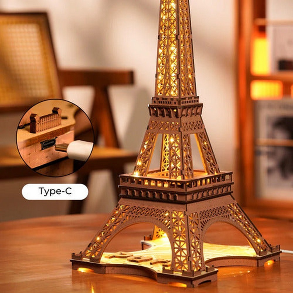 Robotime Puzzle 3d Noche De La Torre Eiffel Tgl01 Rolife