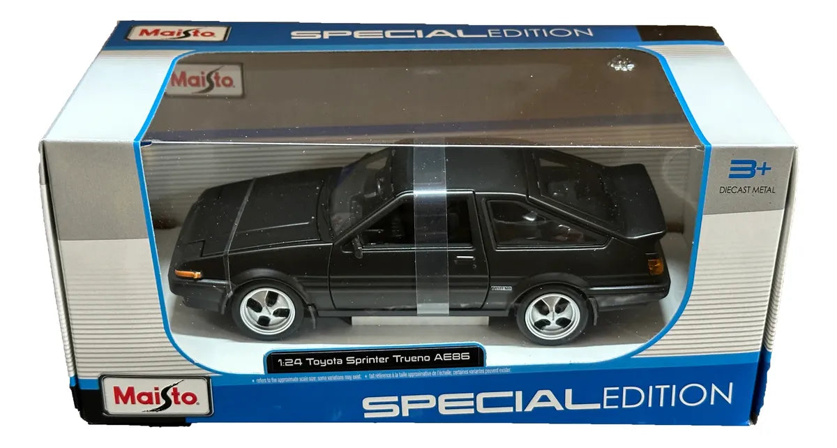 Maisto 1:24 Toyota Sprinter Trueno Ae86 Negro Mate 32916 Negro