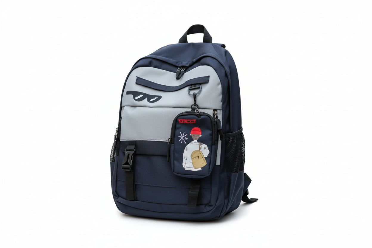 Mochila Escolar Negra 17 Kl1227 Shine Negro