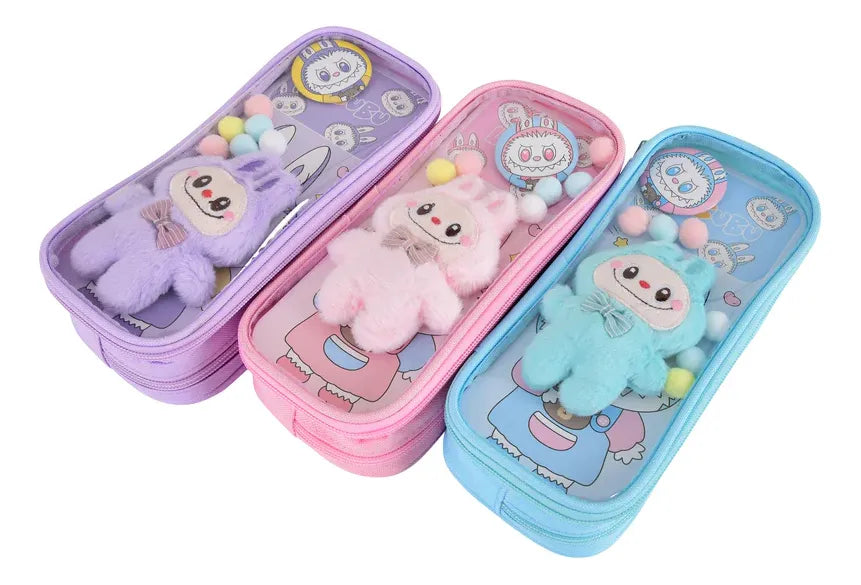 Cartuchera Labubu Violeta Transparente Kl1343 Shine Violeta