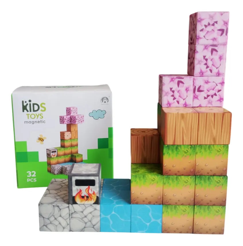 Bloques Magnéticos Cubos Steam Minecraft Shine 3016407 32 Pzs