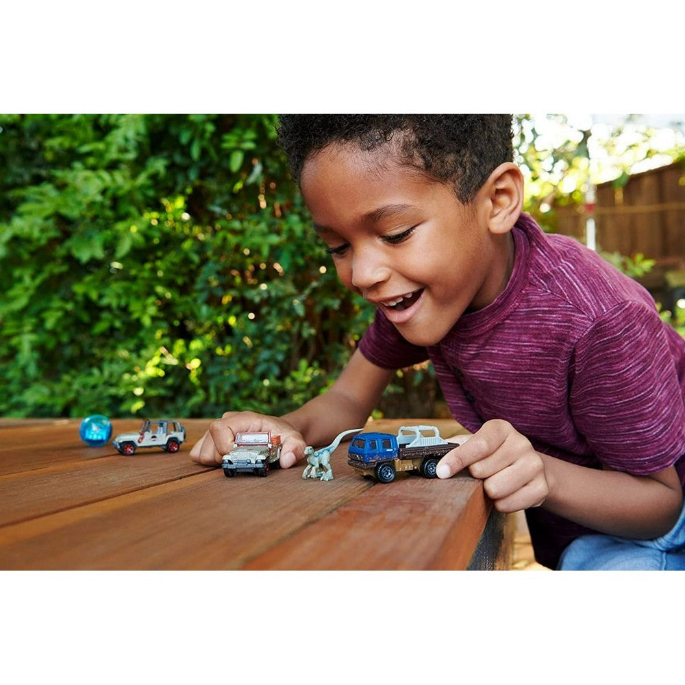 Jurassic World Matchbox Pack De 5 Autos Fmx40 Mattel