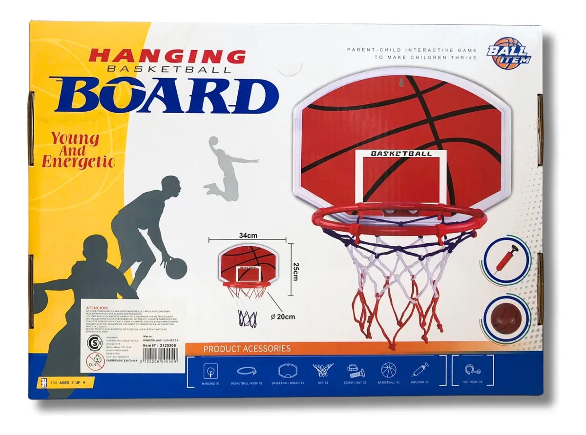 Tablero De Basquet Para Pared Con Pelota 2125206 Shine