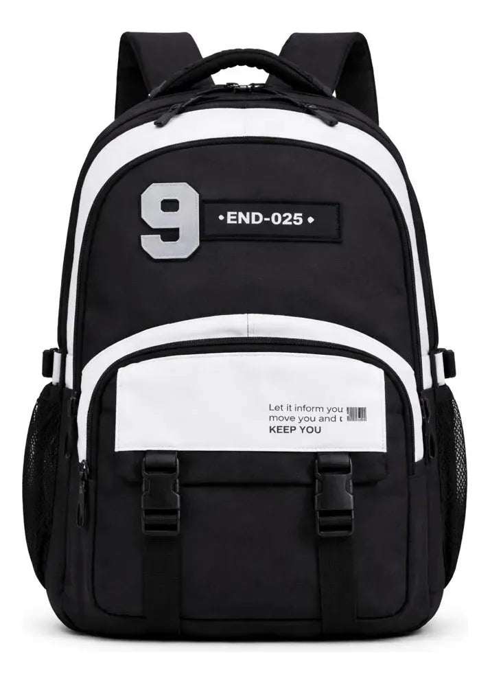 Mochila Escolar Negra 17 Kl1226 Shine Negro