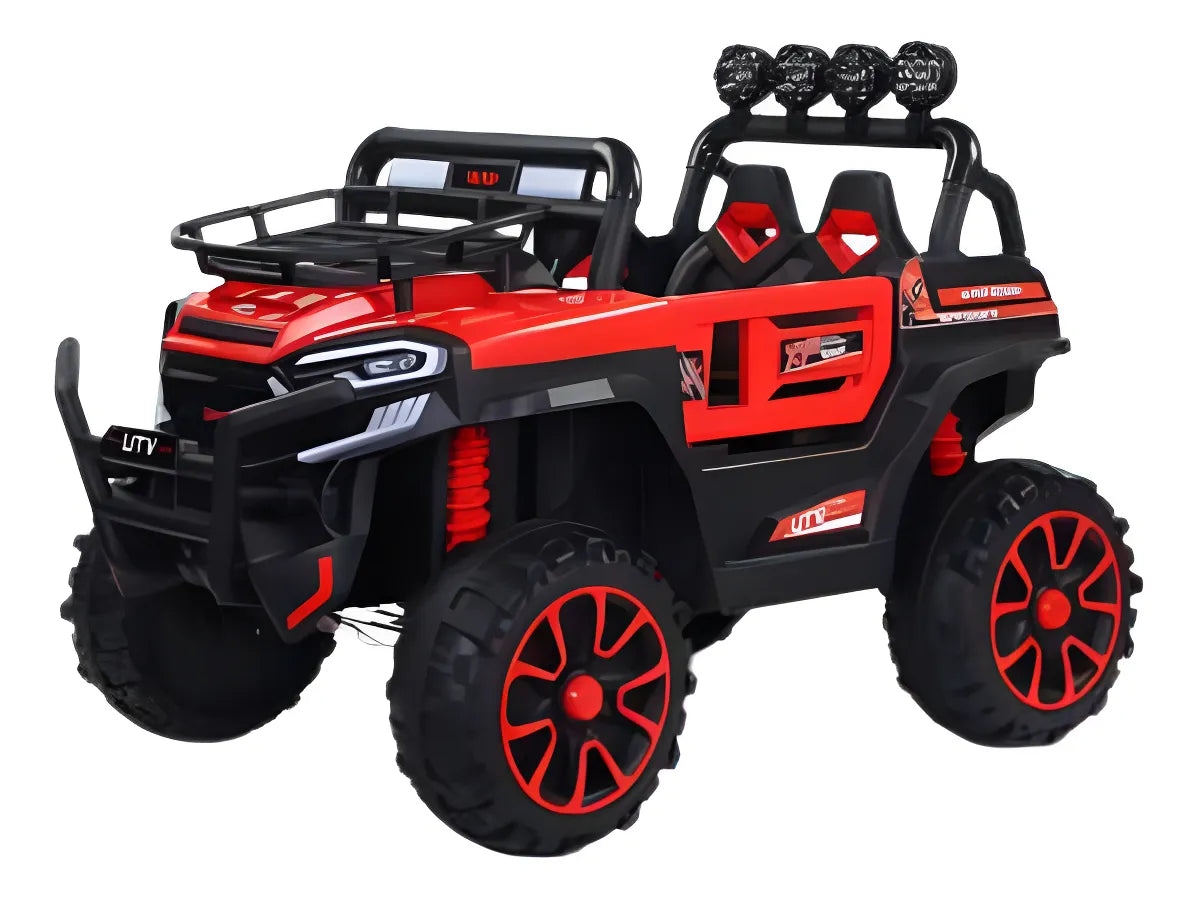 Camioneta A Batería Jeep Todo Terreno Roja Dlx-6188 Rojo
