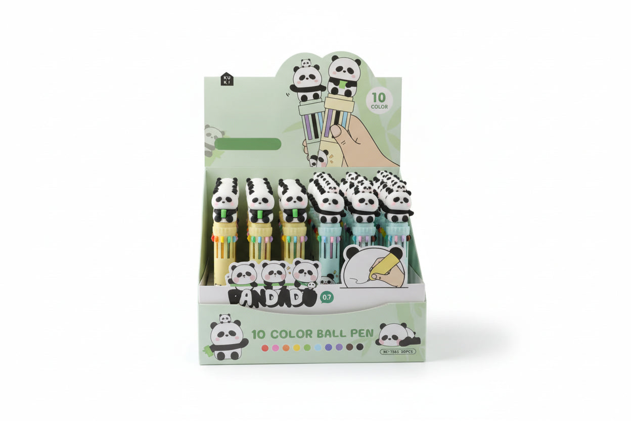 Lapicera Brillitos X10 Colores Panda Kl1359 Shine Panda Varios