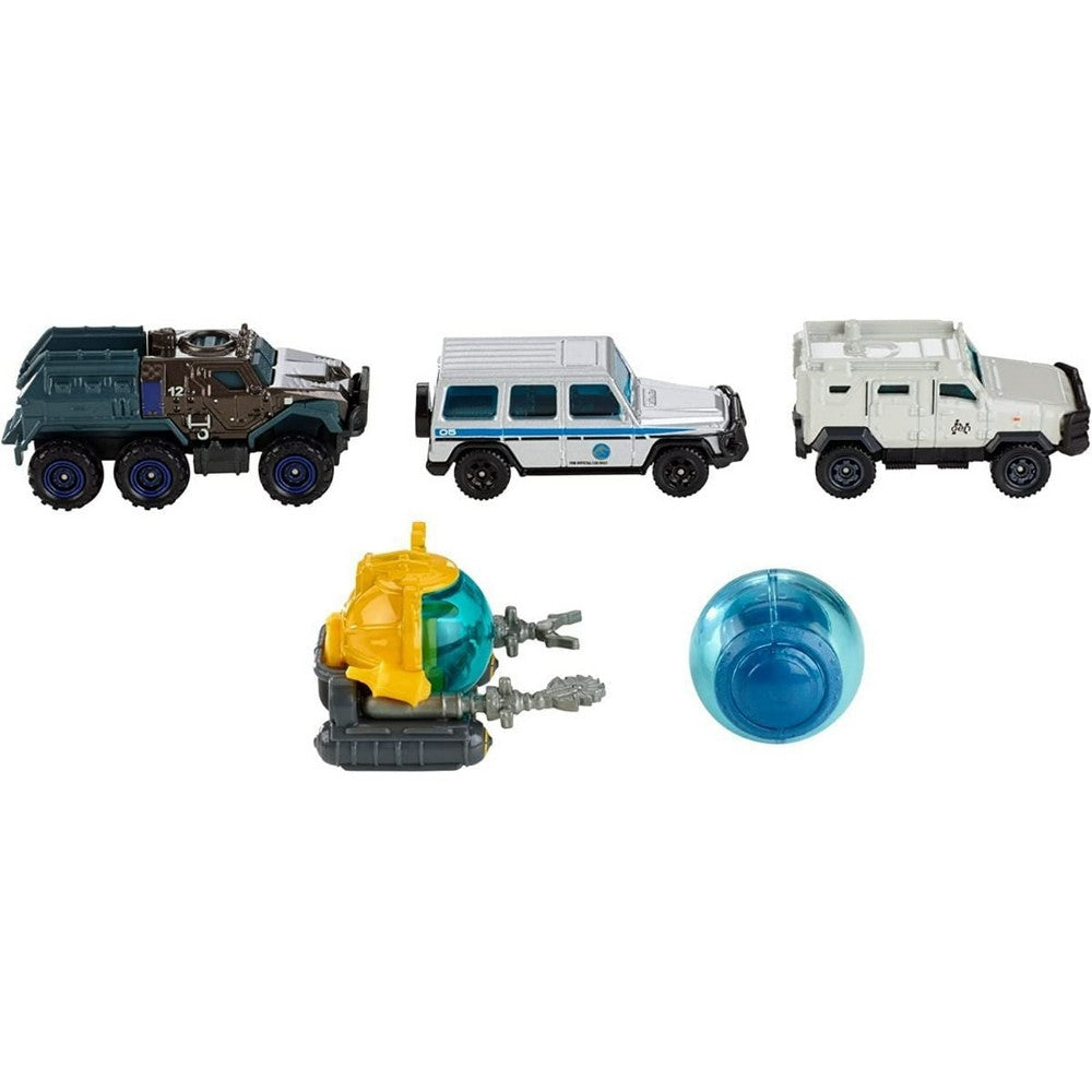 Jurassic World Matchbox Pack De 5 Autos Fmx40 Mattel