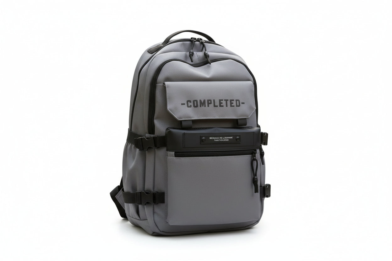 Mochila Escolar Gris Kl1166 Shine Blanco