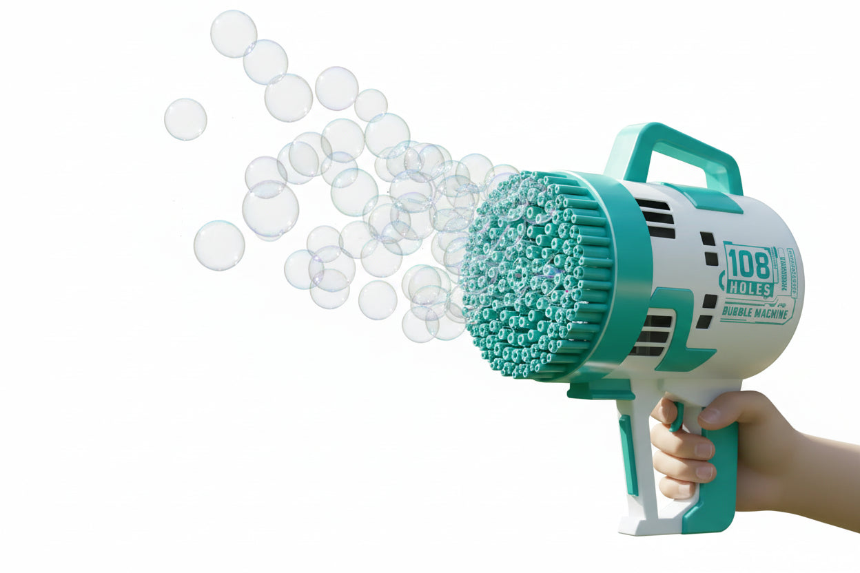 Pistola Burbujero Recargable Con Luces Automática Kb1142 Azul Shine