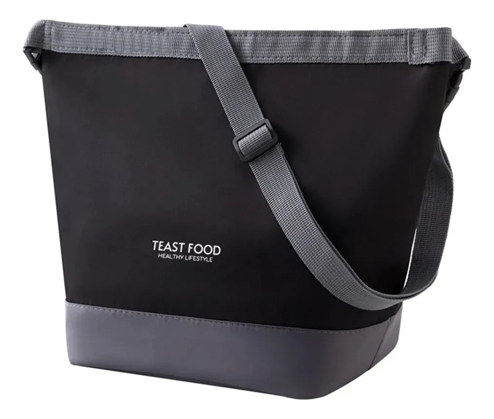 Bolso Lunchera Metalizada Negro Kl1185 Shine Negro