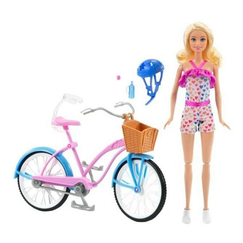 Muñeca Barbie Set De Juego Con Bicicleta Hby28 Mattel