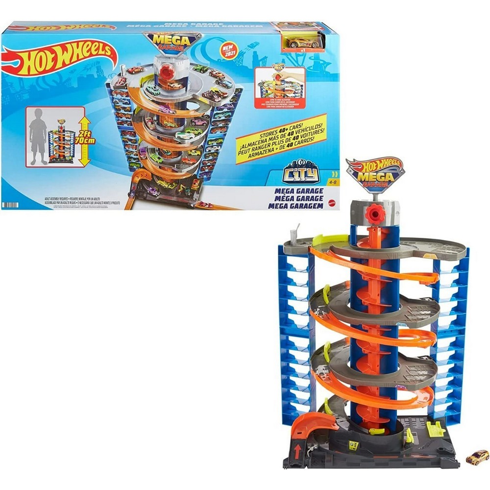 Hot Wheels Pista Mega Garaje Con 1 Auto Gtt95 Mattel