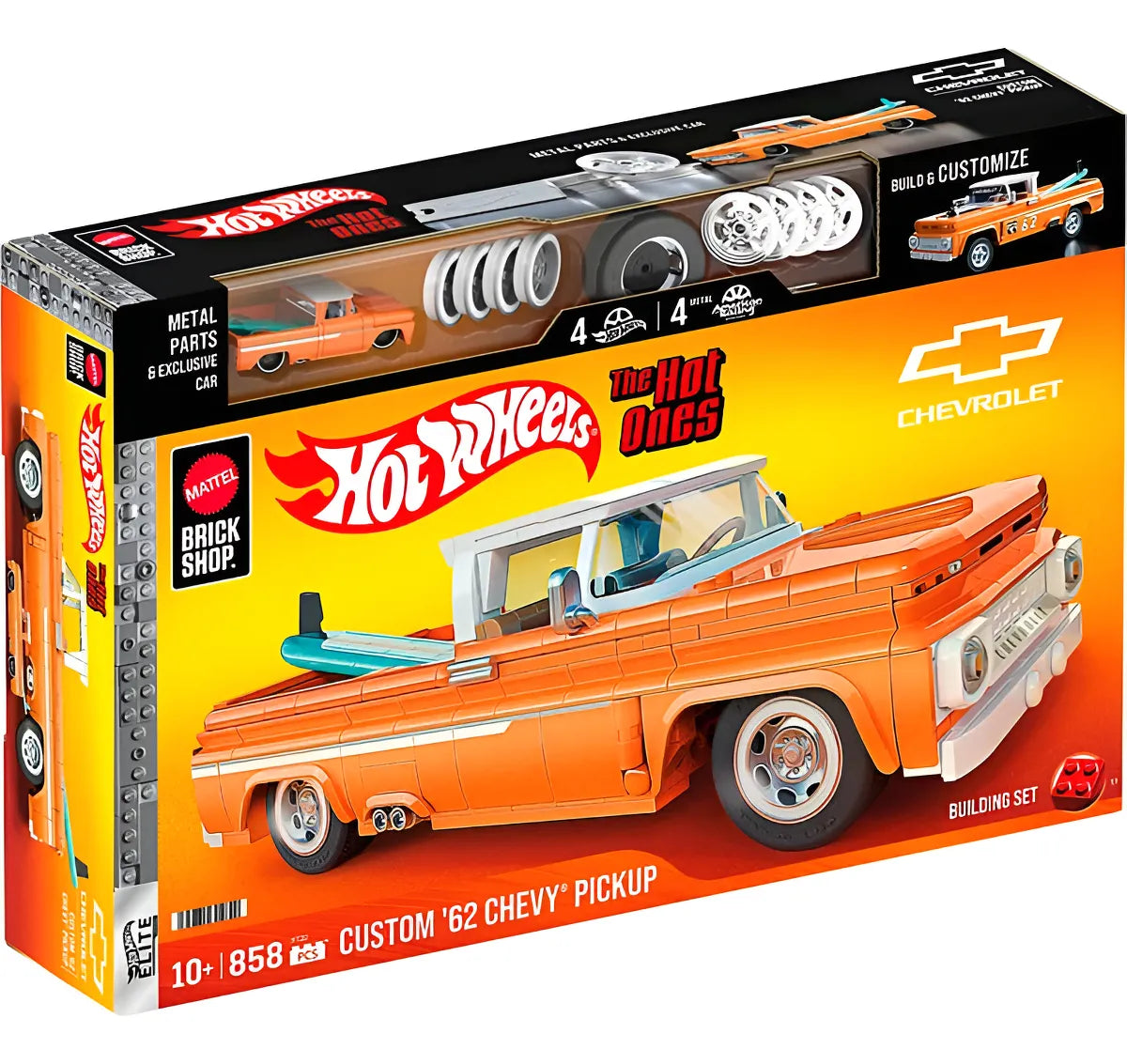Mattel Brick Shop Bloques Hot Wheels Chevy 62 858 Pzs Jft20 858 Elite Camioneta Chevy