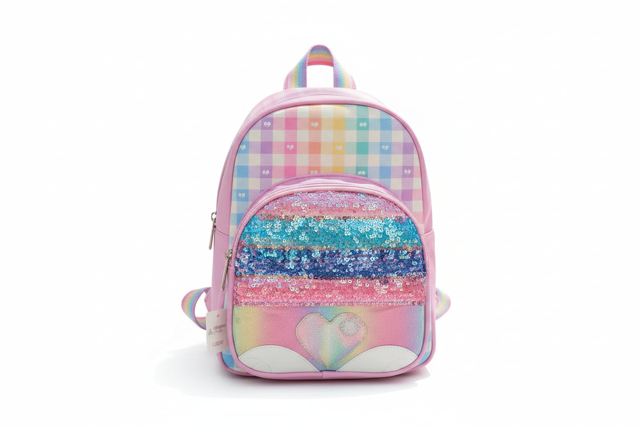 Mochila Escolar Arcoiris Rosa Kl1200 Shine Arcoíris