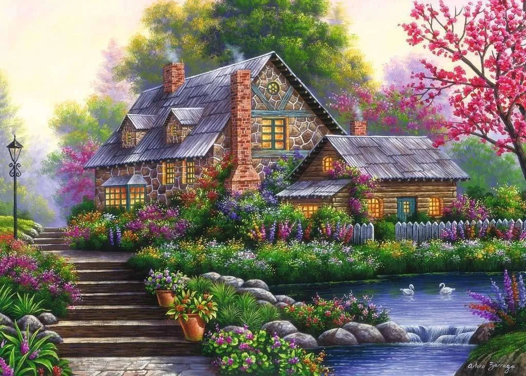 Ravensburger Puzzle 1000 Pzs Romantic Cottage 12000464