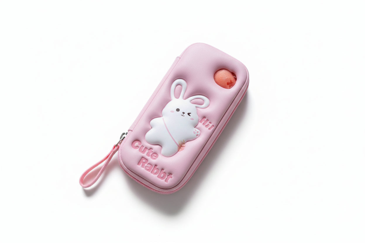 Cartuchera Escolar 3d Cute Rabbit 1 Cierre Kl1283 Shine Rosa