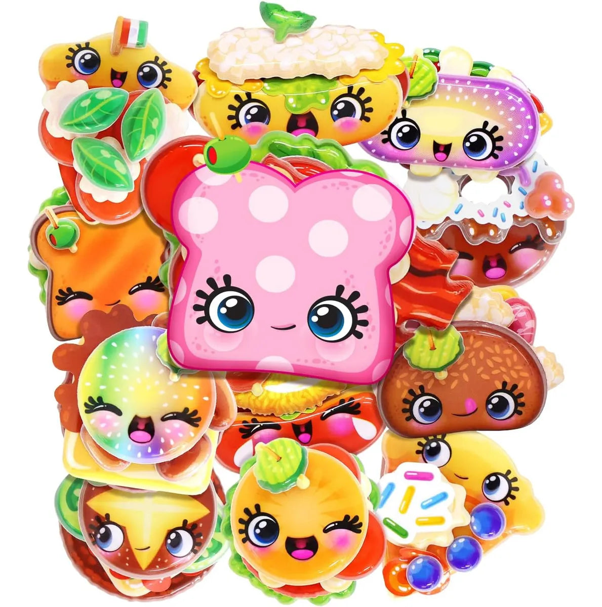 Puffy Puffs Pack 10 Personajes 3d + Stickers S1003