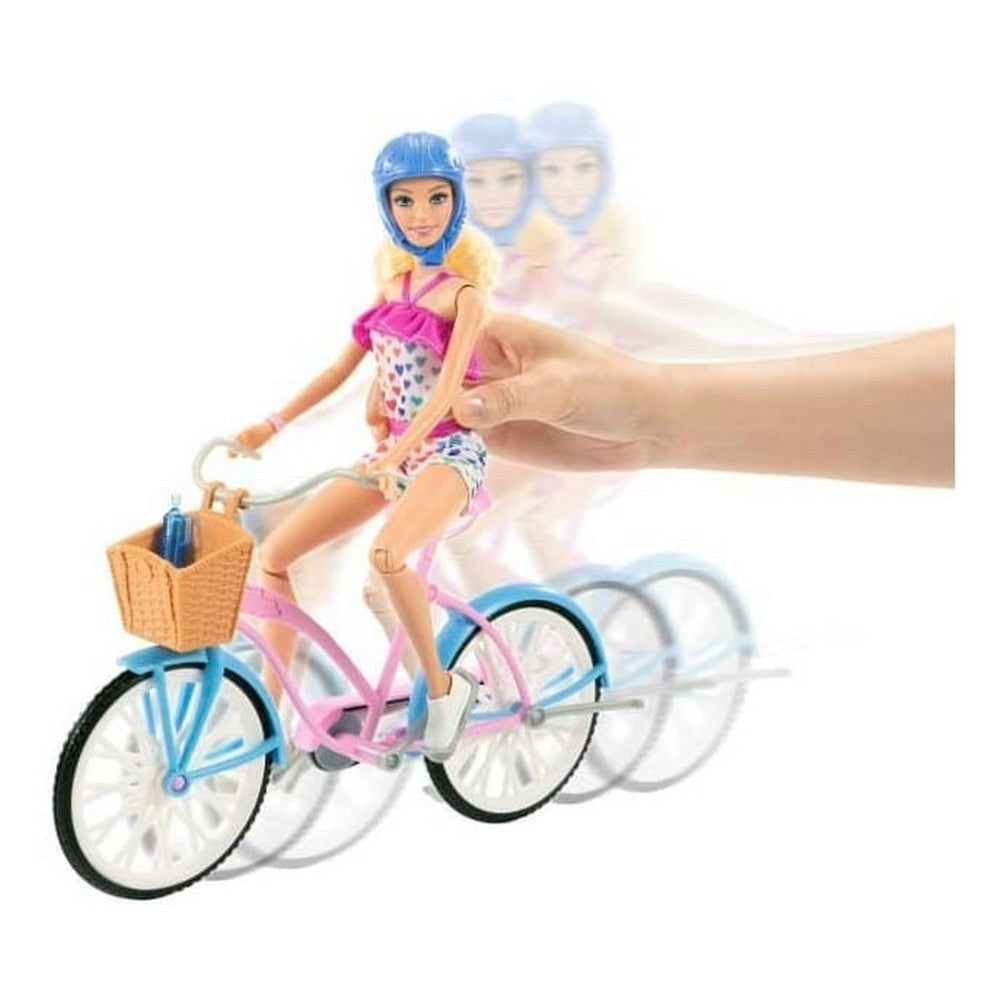 Muñeca Barbie Set De Juego Con Bicicleta Hby28 Mattel