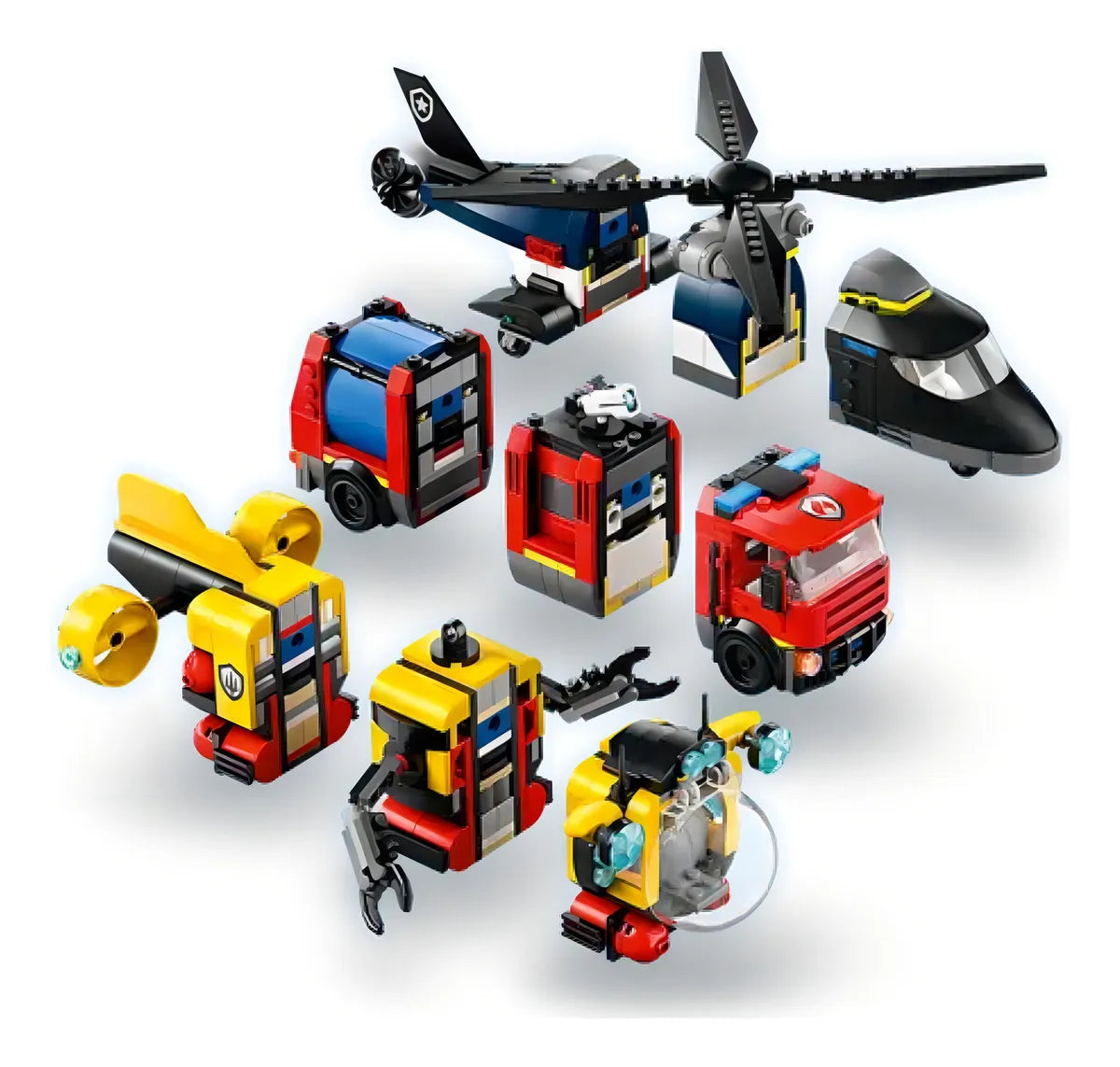 Lego City Helicóptero, Camión De Bomberos Y Submarino 60462 874 Lego City