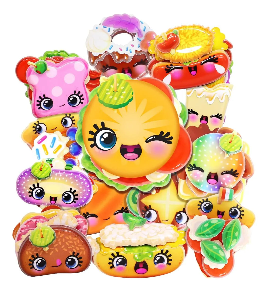 Puffy Puffs Pack 10 Personajes 3d + Stickers S1003