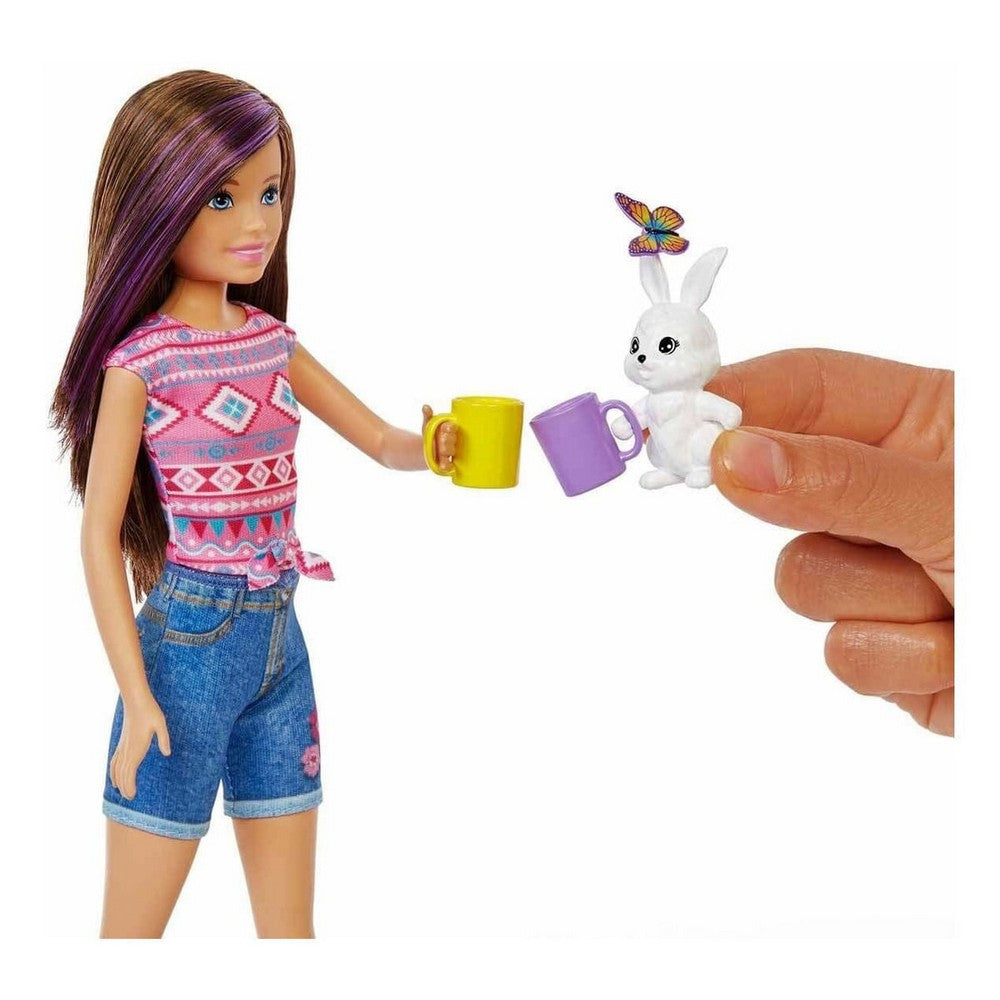 Muñeca Barbie Camping Con Mascota Hdf69 Mattel