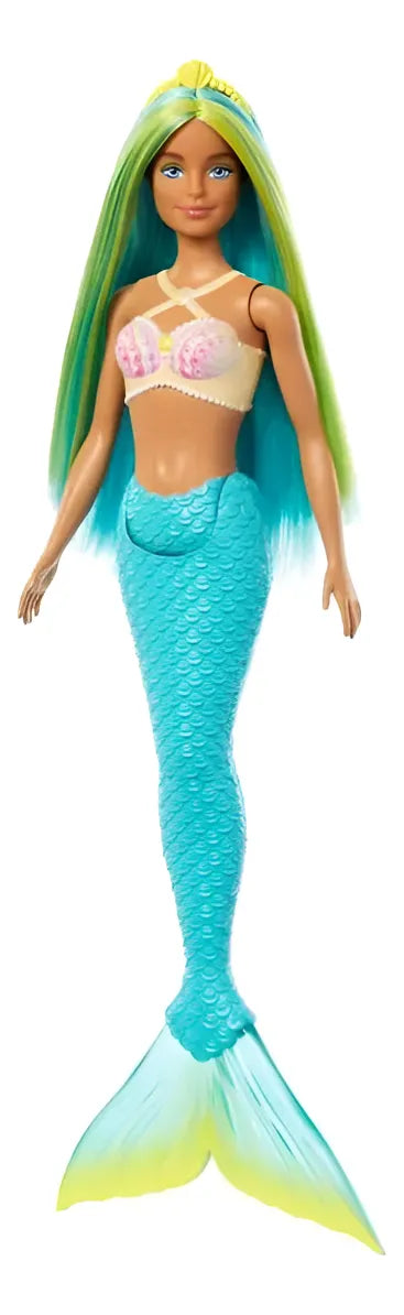 Barbie Muñeca Sirena Cabello Multicolor Hrr02 Mattel