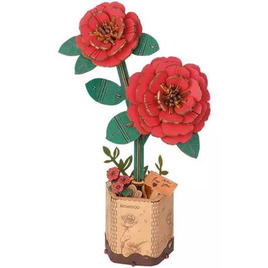 Robotime Puzzle 3d Camelia Roja Tw031 Rowood