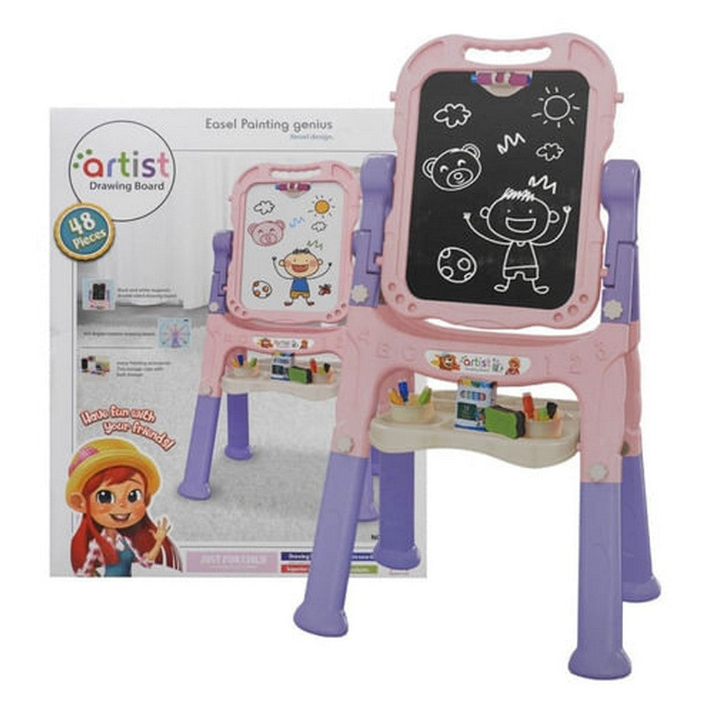 Pizarra C/atril Doble 88x49cm Rosa 1780407