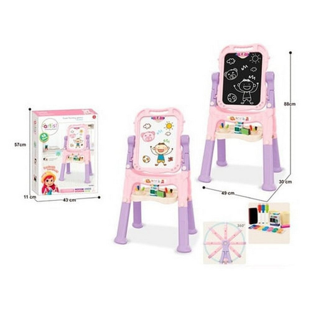 Pizarra C/atril Doble 88x49cm Rosa 1780407