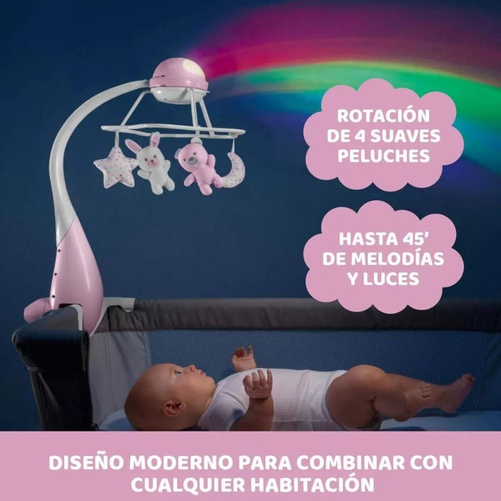 Chicco First Dreams Movil Rainbow Cot Rosa 0m+ 110411