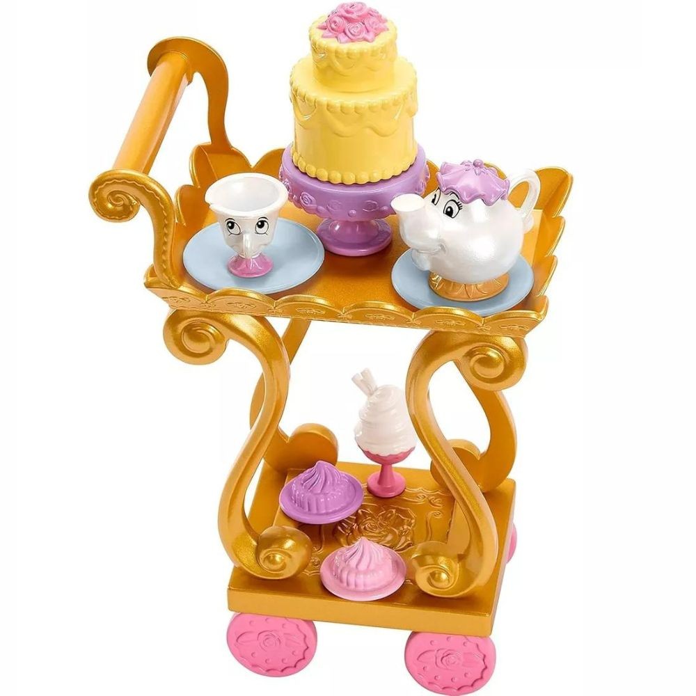 Muñeca Disney Princesas Bella Carrito Tea Time Hlw20 Mattel