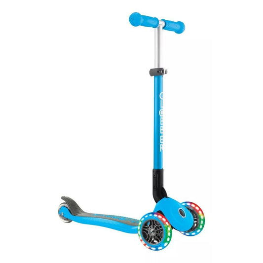 Globber Monopatin Primo Portátil C/luces Celeste 432-101-2