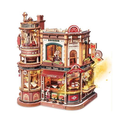 Robotime Puzzle 3d Dream Coffee Factory Rokr Eab02