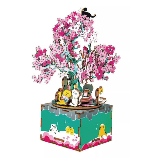 Robotime Puzzle 3d Caja De Música De Cerezo En Flor Am409